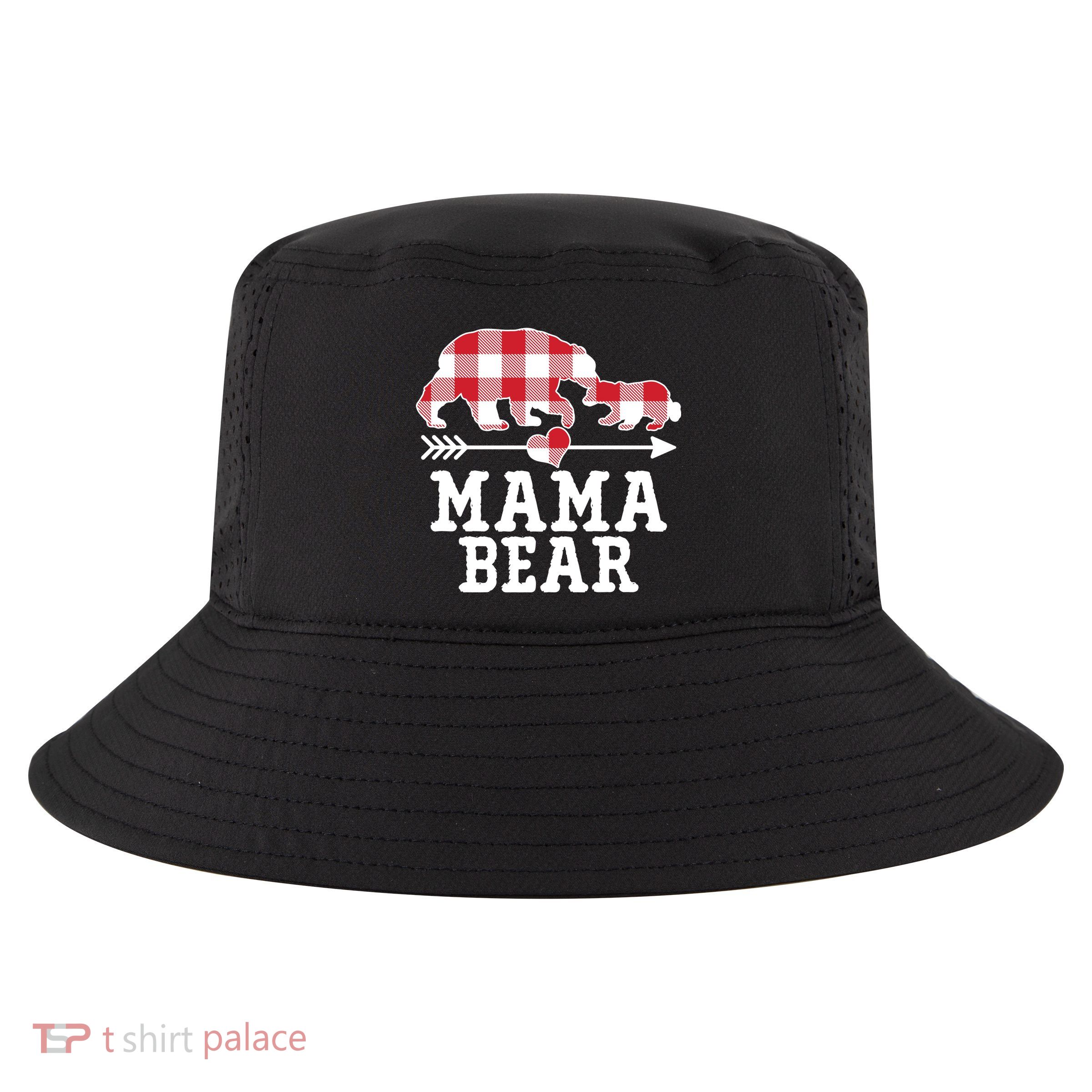 Buffalo Plaid Mama Bear Cool Comfort Performance Bucket Hat