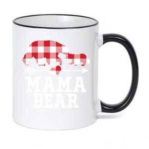 Buffalo Plaid Mama Bear 11oz Black Color Changing Mug