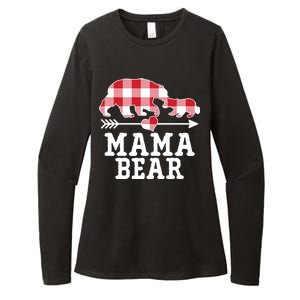 Buffalo Plaid Mama Bear Womens CVC Long Sleeve Shirt