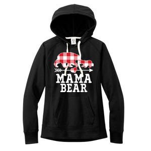 Buffalo Plaid Mama Bear Women's Fleece Hoodie