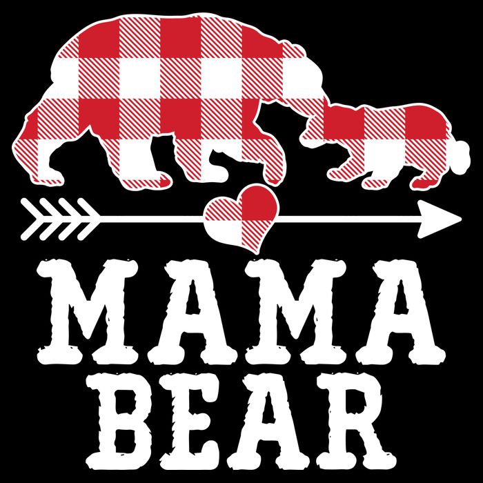 Buffalo Plaid Mama Bear Ladies Essential Flowy Tank