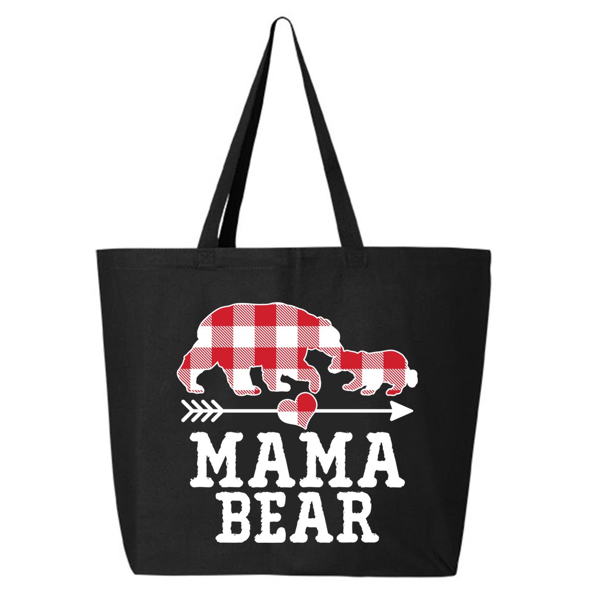 Buffalo Plaid Mama Bear 25L Jumbo Tote