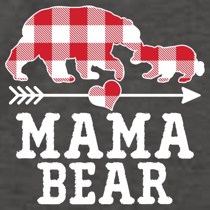 Buffalo Plaid Mama Bear Vector Backpack