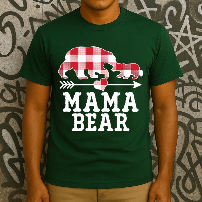 Buffalo Plaid Mama Bear T-Shirt