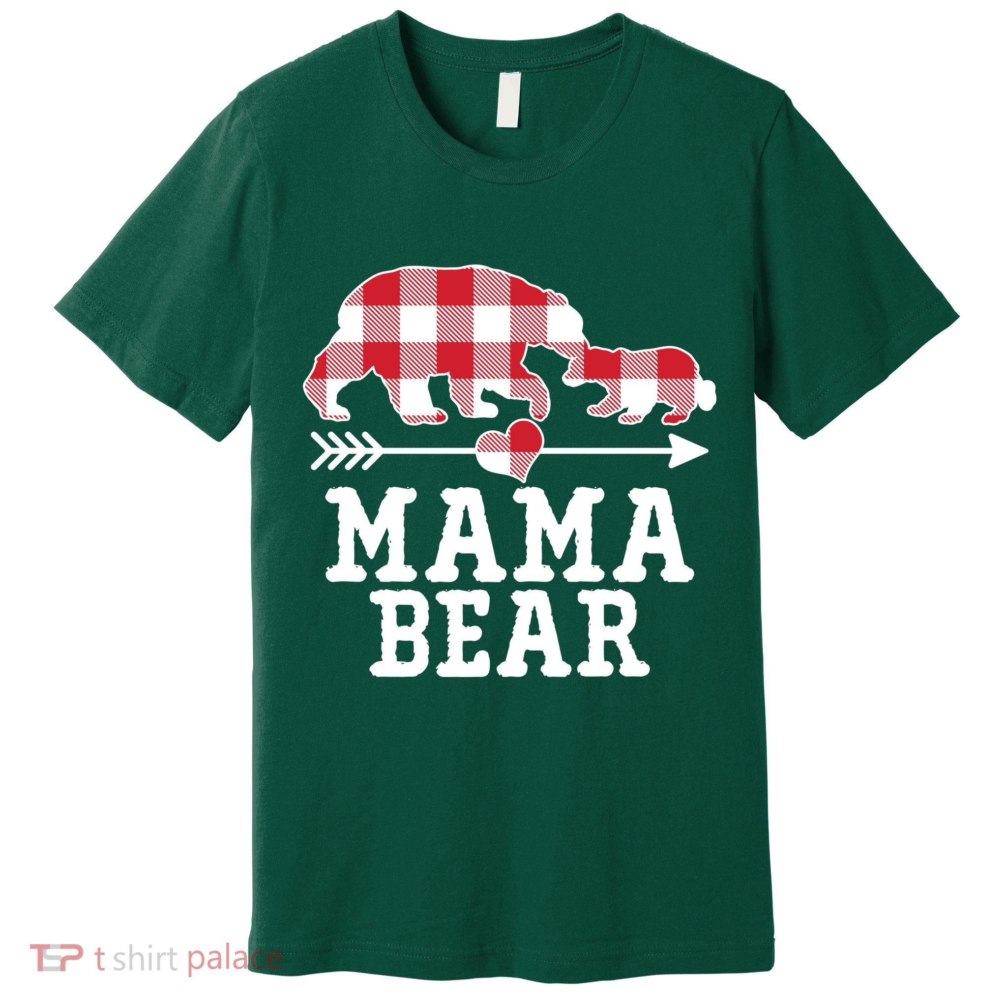 Buffalo Plaid Mama Bear Premium T-Shirt