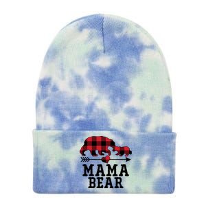 Buffalo Plaid Mama Bear Tie Dye 12in Knit Beanie