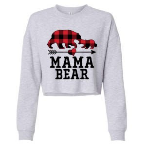 Buffalo Plaid Mama Bear Cropped Pullover Crew