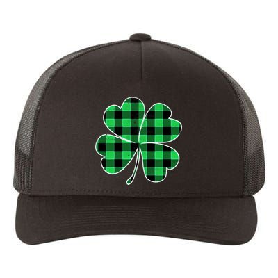 Buffalo Plaid Vintage Clover Yupoong Adult 5-Panel Trucker Hat