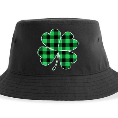 Buffalo Plaid Vintage Clover Sustainable Bucket Hat