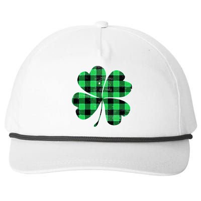 Buffalo Plaid Vintage Clover Snapback Five-Panel Rope Hat