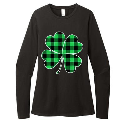 Buffalo Plaid Vintage Clover Womens CVC Long Sleeve Shirt