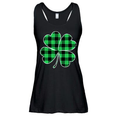 Buffalo Plaid Vintage Clover Ladies Essential Flowy Tank
