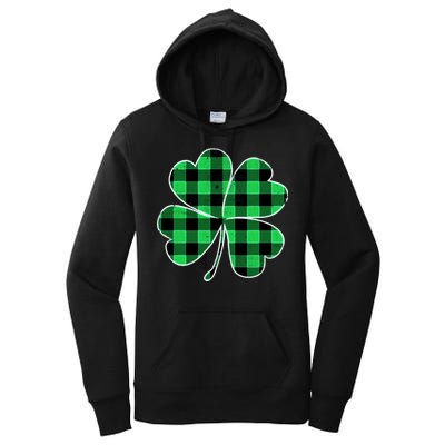 Buffalo Plaid Vintage Clover Women's Pullover Hoodie