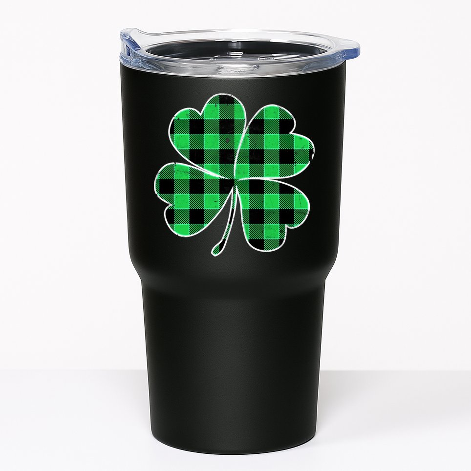 Buffalo Plaid Vintage Clover Tumbler