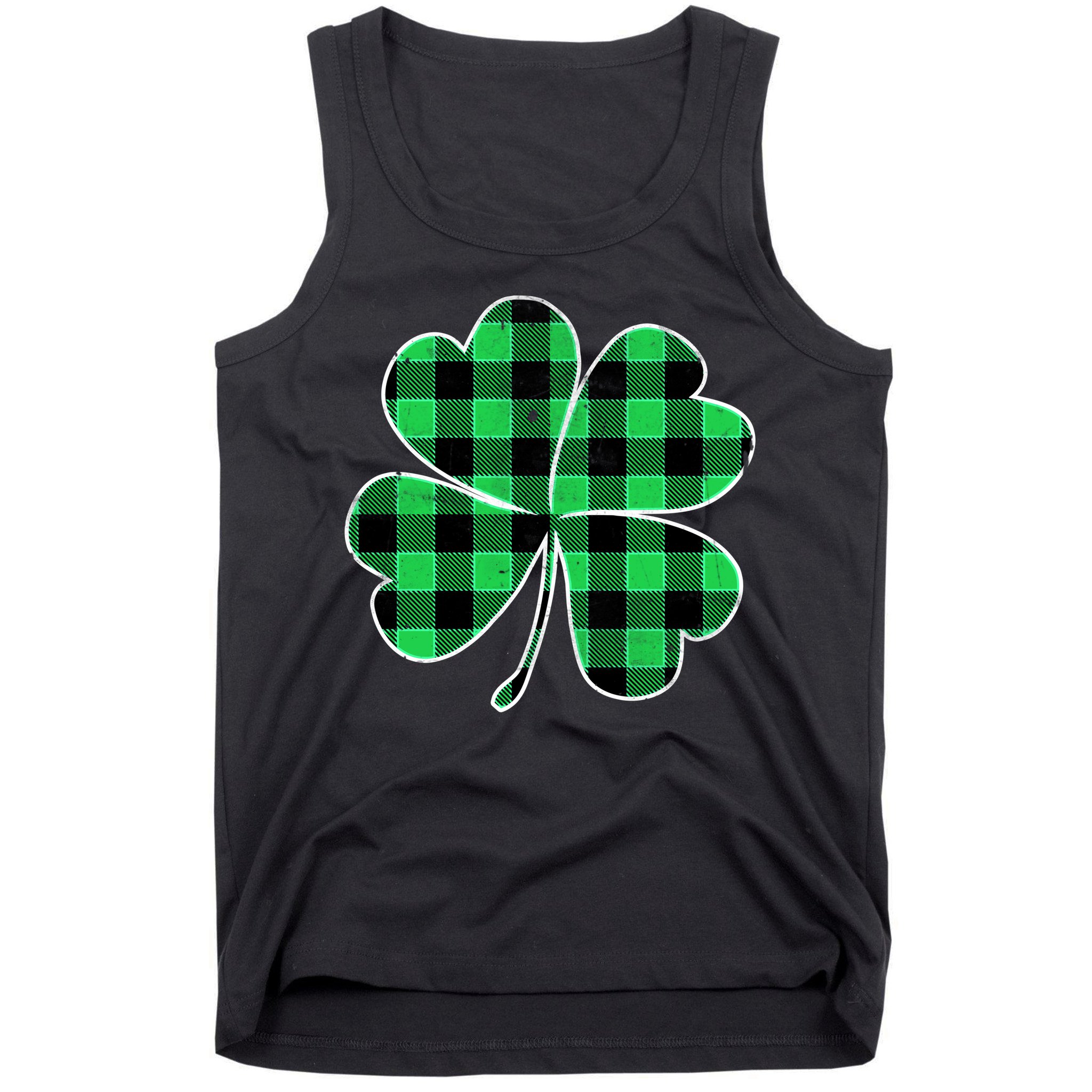 Buffalo Plaid Vintage Clover Tank Top