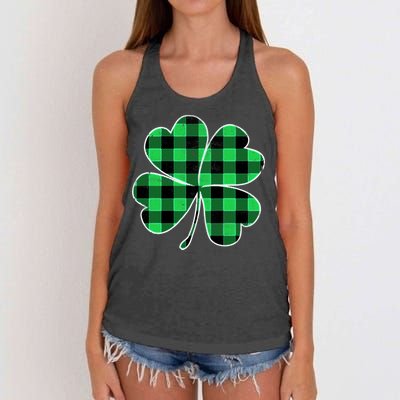 Buffalo Plaid Vintage Clover Women's Knotted Racerback Tank