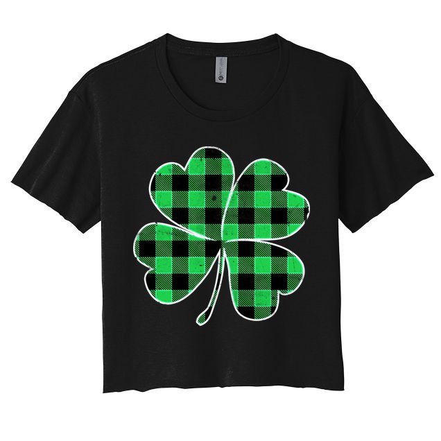 Buffalo Plaid Vintage Clover Crop Top