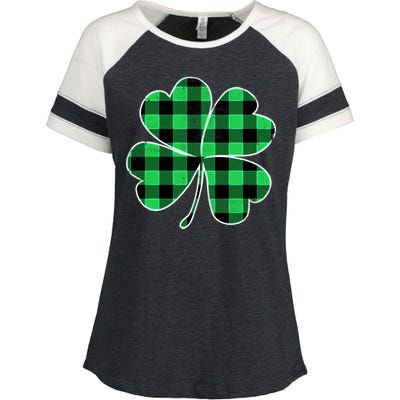 Buffalo Plaid Vintage Clover Enza Ladies Jersey Colorblock Tee