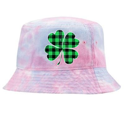 Buffalo Plaid Vintage Clover Tie-Dyed Bucket Hat