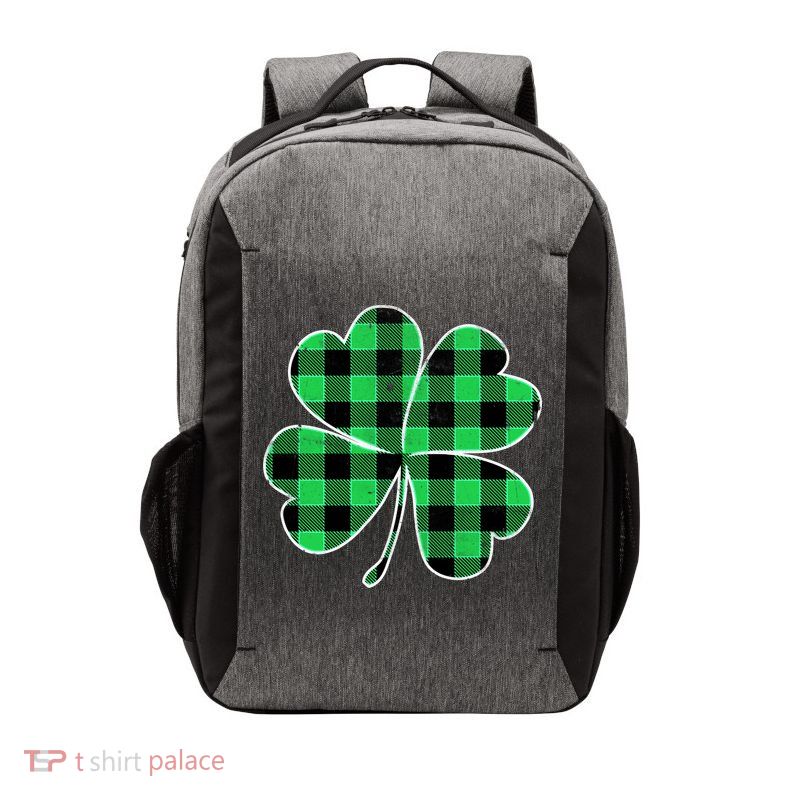 Buffalo Plaid Vintage Clover Vector Backpack