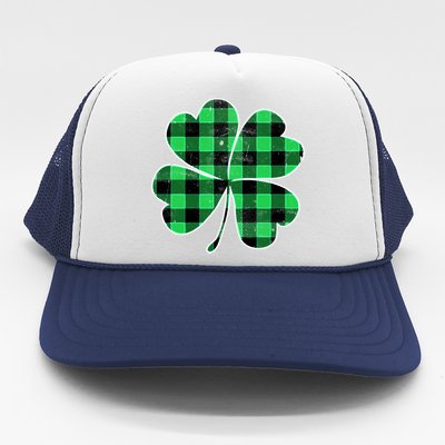 Buffalo Plaid Vintage Clover Trucker Hat