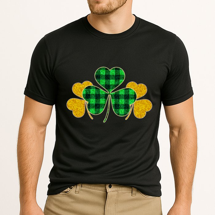 Buffalo Shamrock Plaid Irish Clovers Cooling Performance Crew T-Shirt