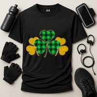 Buffalo Shamrock Plaid Irish Clovers Cooling Performance Crew T-Shirt