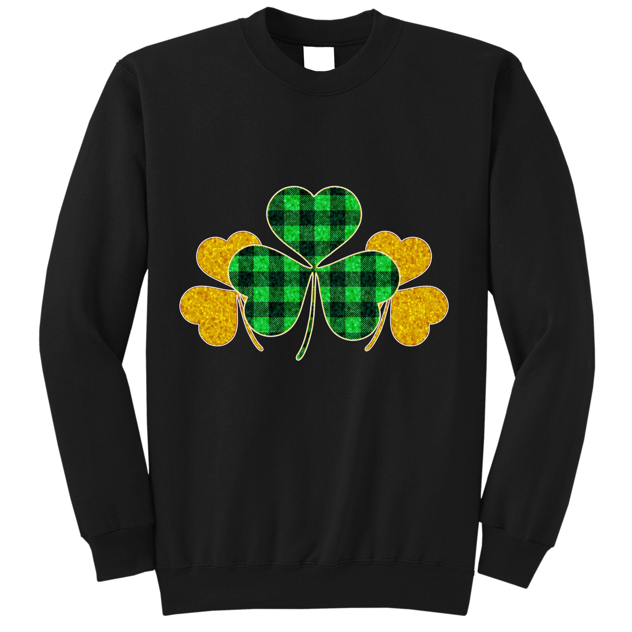 Buffalo Shamrock Plaid Irish Clovers Sweatshirt