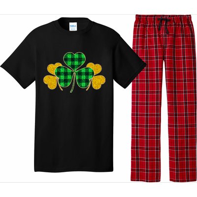 Buffalo Shamrock Plaid Irish Clovers Pajama Set