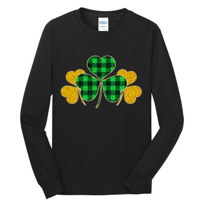 Buffalo Shamrock Plaid Irish Clovers Tall Long Sleeve T-Shirt