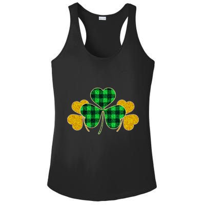 Buffalo Shamrock Plaid Irish Clovers Ladies PosiCharge Competitor Racerback Tank