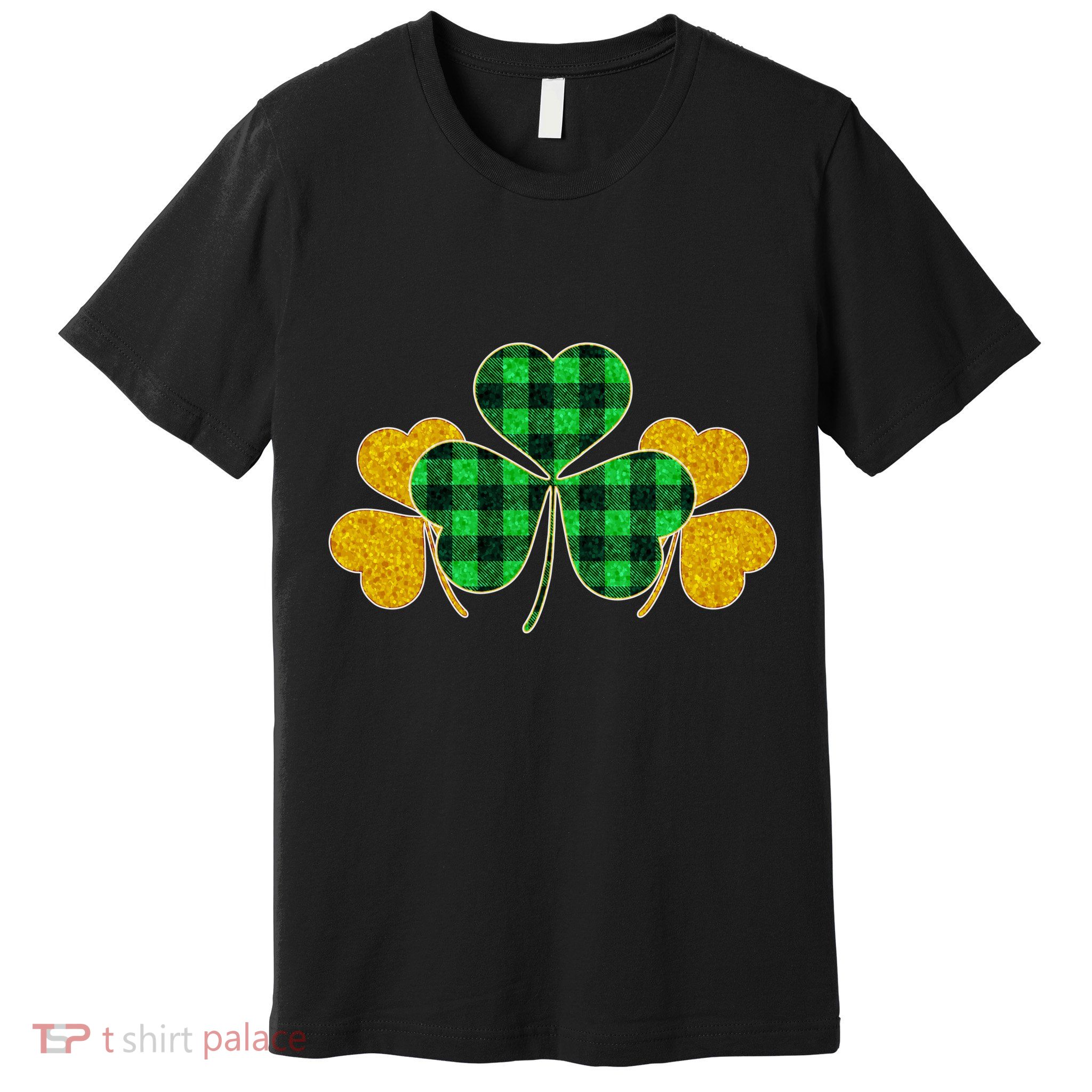 Buffalo Shamrock Plaid Irish Clovers Premium T-Shirt