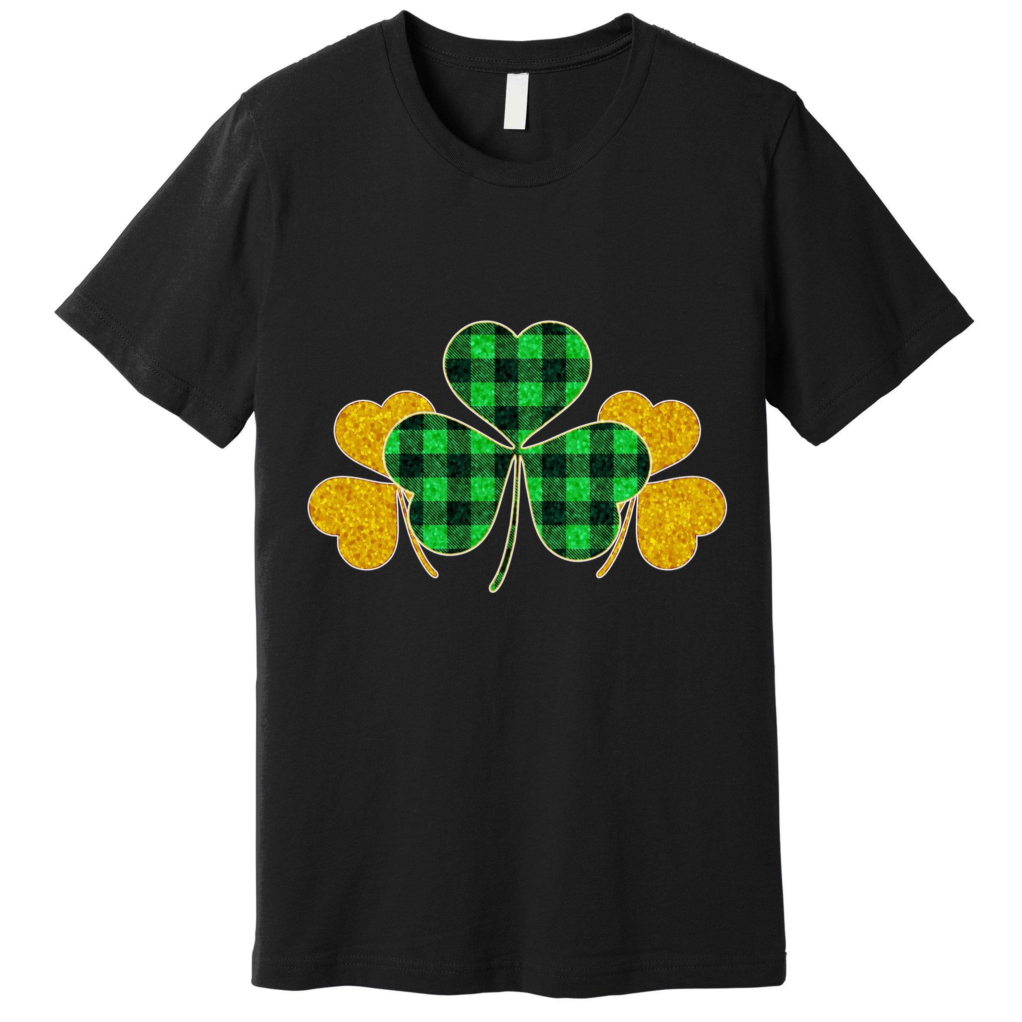 Buffalo Shamrock Plaid Irish Clovers Premium T-Shirt