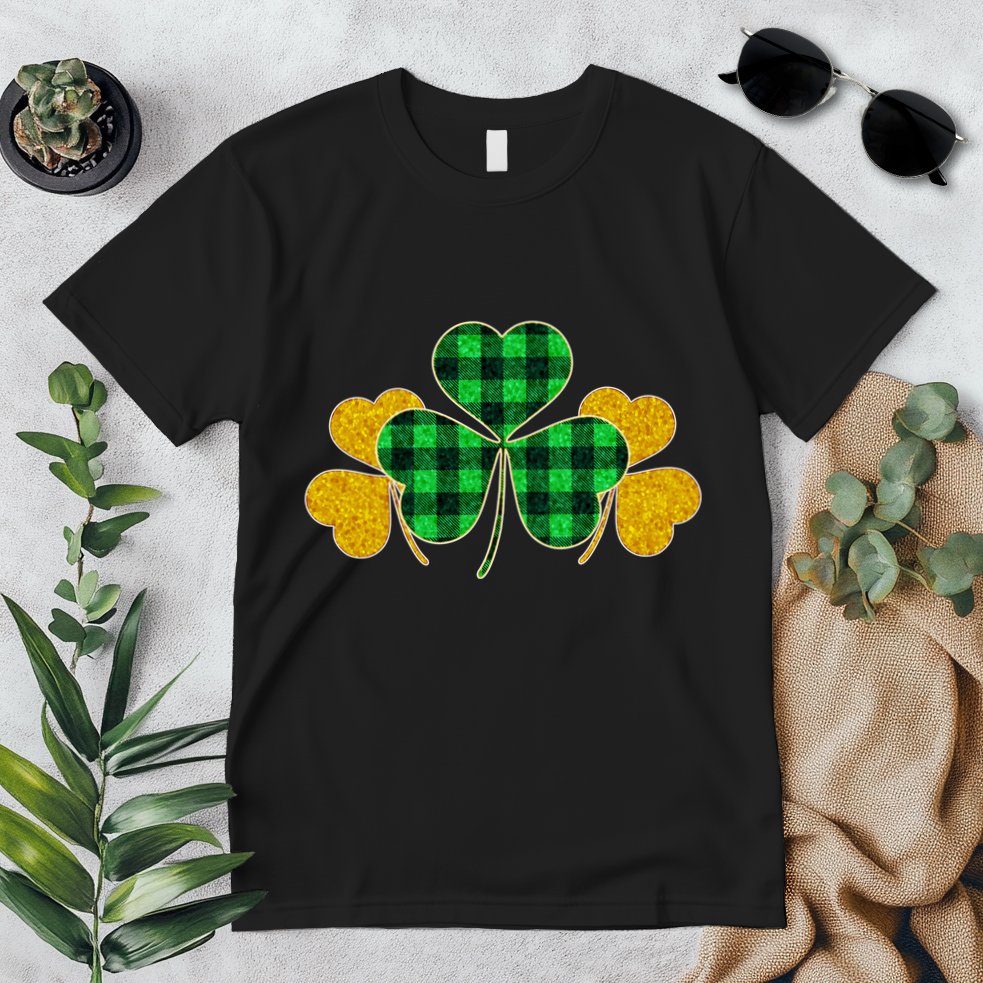 Buffalo Shamrock Plaid Irish Clovers Premium T-Shirt
