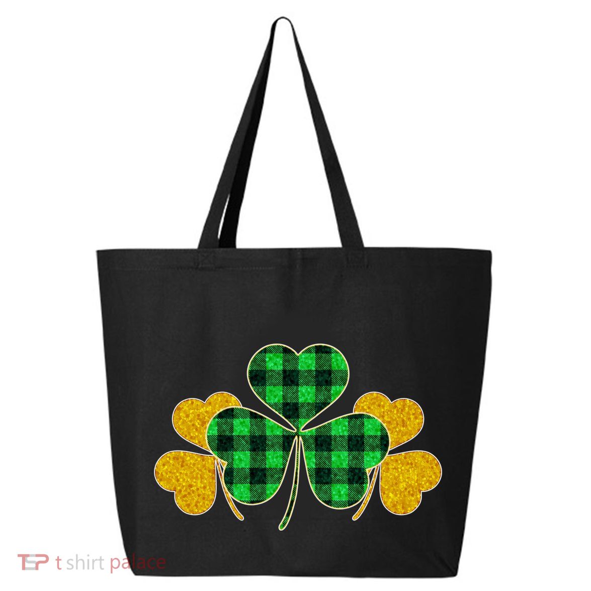 Buffalo Shamrock Plaid Irish Clovers 25L Jumbo Tote