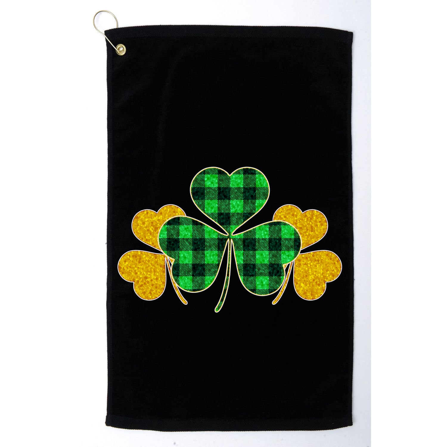 Buffalo Shamrock Plaid Irish Clovers Golf Towel