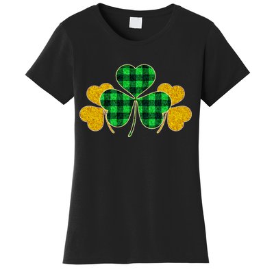 Buffalo Shamrock Plaid Irish Clovers Women's T-Shirt