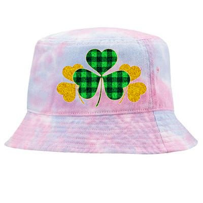 Buffalo Shamrock Plaid Irish Clovers Tie-Dyed Bucket Hat