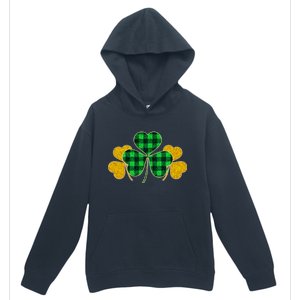 Buffalo Shamrock Plaid Irish Clovers Urban Pullover Hoodie