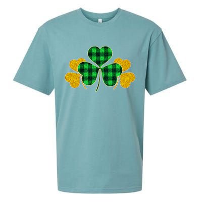 Buffalo Shamrock Plaid Irish Clovers Sueded Cloud Jersey T-Shirt