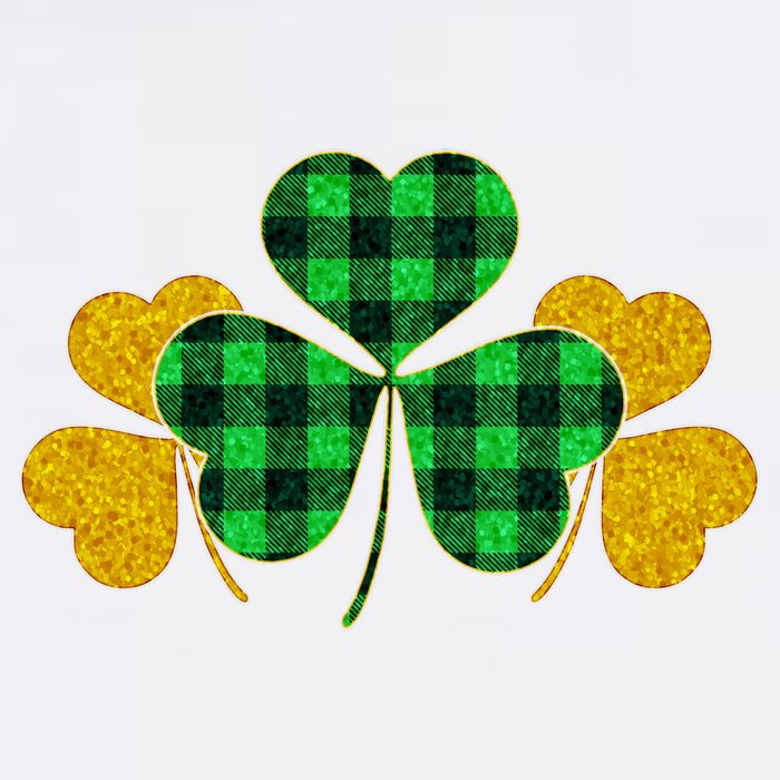 Buffalo Shamrock Plaid Irish Clovers Garment-Dyed Sweatshirt