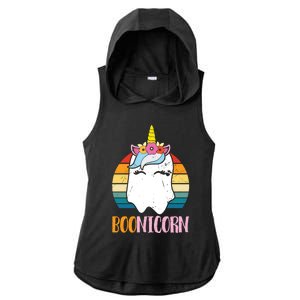 Boonicorn Unicorn Ghost Happy Halloween Costumes Meaningful Gift Ladies PosiCharge Tri-Blend Wicking Draft Hoodie Tank