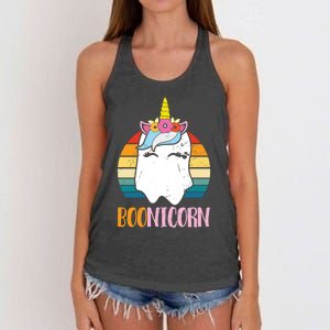 Boonicorn Unicorn Ghost Happy Halloween Costumes Meaningful Gift Women's Knotted Racerback Tank