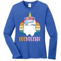 Boonicorn Unicorn Ghost Happy Halloween Costumes Meaningful Gift Ladies Long Sleeve Shirt