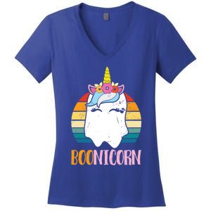 Boonicorn Unicorn Ghost Happy Halloween Costumes Meaningful Gift Women's V-Neck T-Shirt