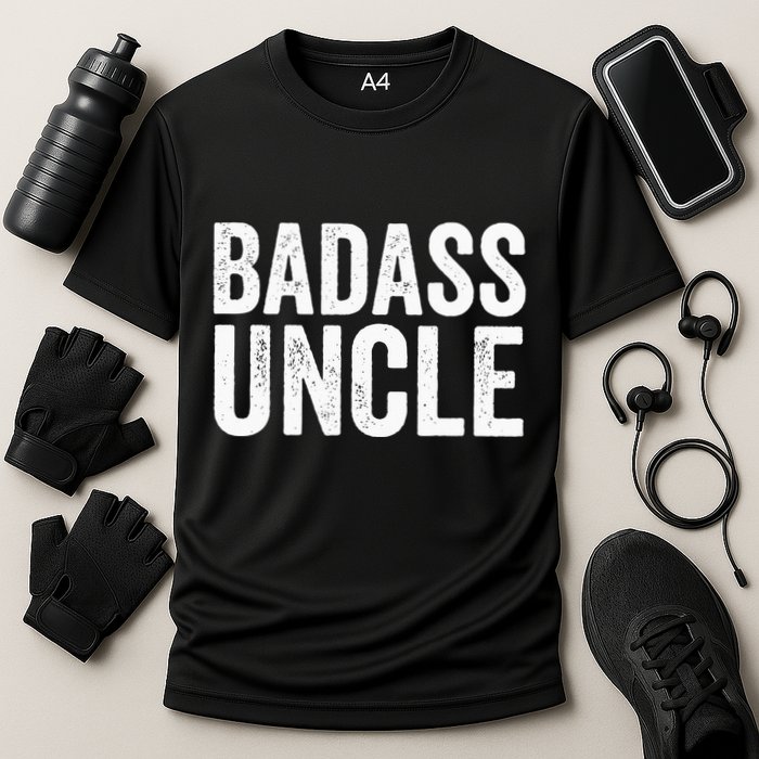 Badass Uncle Gift Funny Nephew Niece Uncles Retro Gift Idea Cooling Performance Crew T-Shirt