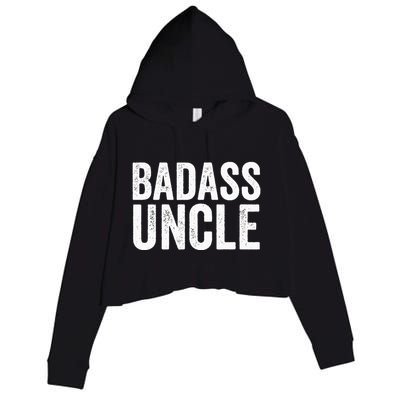 Badass Uncle Gift Funny Nephew Niece Uncles Retro Gift Idea Crop Fleece Hoodie