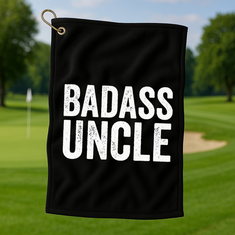Badass Uncle Gift Funny Nephew Niece Uncles Retro Gift Idea Golf Towel