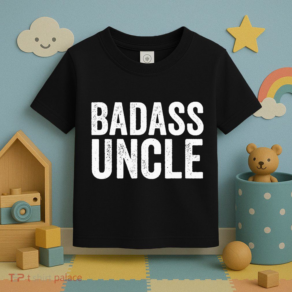 Badass Uncle Gift Funny Nephew Niece Uncles Retro Gift Idea Toddler T-Shirt