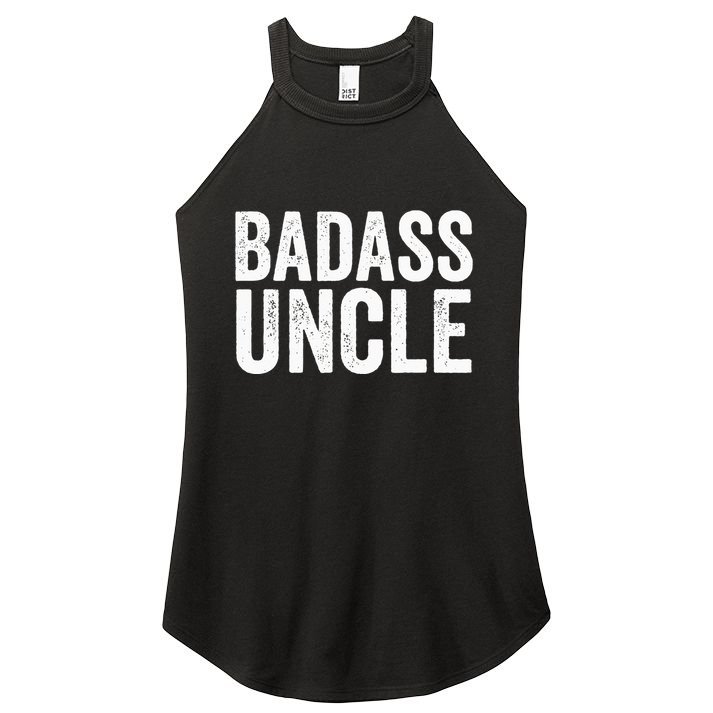 Badass Uncle Gift Funny Nephew Niece Uncles Retro Gift Idea Women's Perfect Tri Rocker Tank